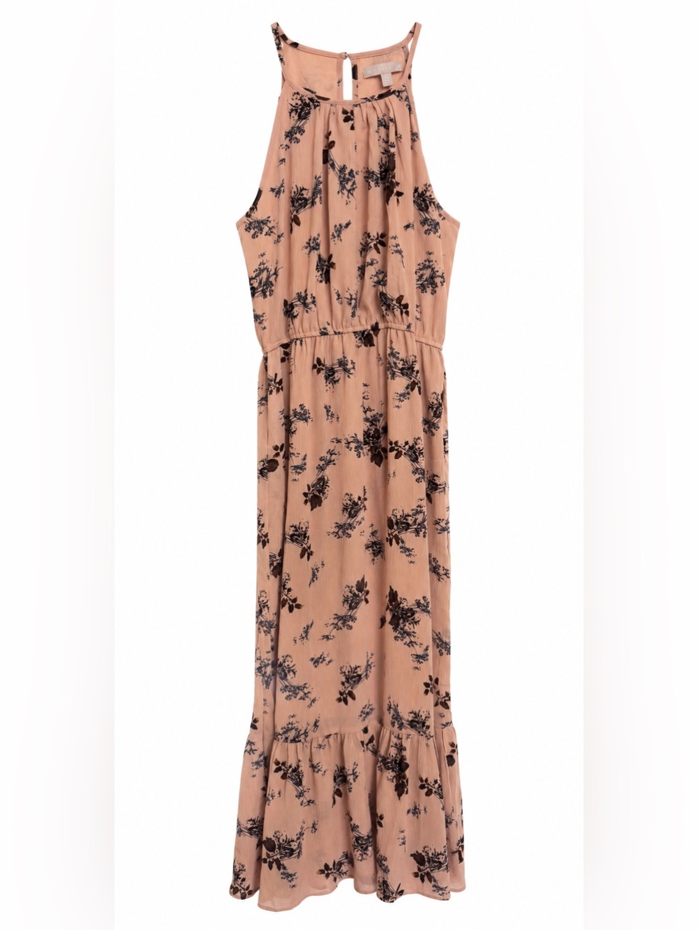 Chelsea 28 Blush Feminine Soft Floral Halter Maxi Dress Boho Romantic Size S